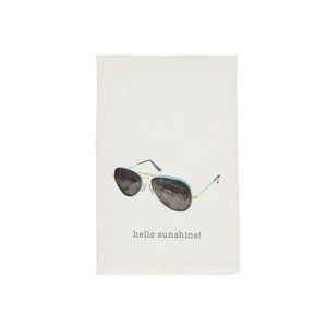 Aviator Glasses Tea Towel | Hello Sunshine Graphic | Cotton